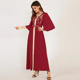 O Neck Half-Sleeved Golden Edge Long