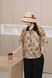 Color Collar Short-Sleeved Shirt-Outfit