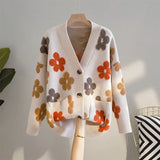Winter Fashion 2021 Korean Style Women Casual Sweater and Cardigans Long Sleeve V Neck Button Up Oversized Jacket