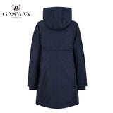 Fashion brand blue warm autumn women's jacket Long hooded jacket for women coat solid cotton Female windproof down