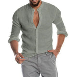 Fongt Explosion Autumn/Winter V-Neck Linen New Cardigan Long-Sleeved Men's