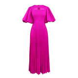 Fongt Lantern Sleeves To Close The Waist 100 Pleated Skirt Comfort Commuter Leisure Dress