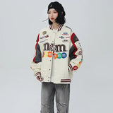 Bomber Woman Varsity Jacket Long Sleeves American Letter Embroidered Baseball Jacket 2022 Women's Winter Coats