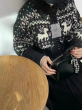 Buttoned Retro Printed Cardigan-Outfit