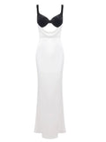 Black Bralette Satin Sleeveless Maxi Dress-Outfit