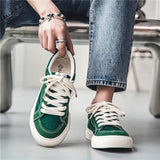 Men Skateboarding Shoes Canvas Thick Bottom Platform Shoes Comfortable Breathable Vulcanized Shoes Casual Sneakers Student Shoe-Outfit