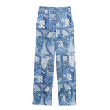 Spring Paisley Printed Shirt 3345777 Printed Pants 3350777-Outfit