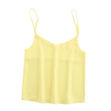 Women V Neck High Quality Satin Camis Spaghetti Strap Adjust Leeveless Silk Tank Tops 2021 Camisole