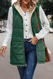 Fongt New Solid-Color Hooded Cotton Vest Wears Both Sides Of The Warm Cardigan Wind Jacket