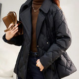 Autumn Winter New Suit Collar Light Down Jacket Female Short Small Waist Slim Fashion Foreign Style Coat-Outfit