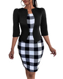 Independent Station New Large-Size Checkered Printed Fashion Dress Woman-Outfit