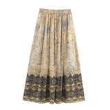 Fongt For Women's INS Burst Metal Color Line Printed Shirt + Printed Skirt