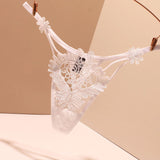 Fongt Trousers Female Water-Soluble Flower Perspective Sexy No-Scarred Seduction Summer 2025 New Low-Rise Hot Trousers Head