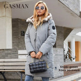 2022 Women's winter jacket Mid-length warm Fashion Coat women zipper Hooded Contrasting brand down jacket female