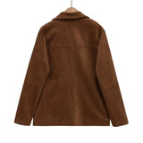 Fongt Women's 2025 New Velvet Texture Relaxed Casual Long-Sleeved Blazer