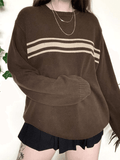 Vintage Three Striped Pullover Sweater-Outfit