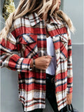 Wise Station Hot Style Autumn And Winter Long Sleeve Plaid Shirt Coat Women's Clothing-Outfit