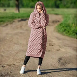 Autumn Winter Knitted Cardigan Women Casual Solid Hooded Long Knitted Coat Female Loose Overcoats Outwear Plus Size 4XL