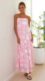 Fongt Women's Dress Print Bra Boobs Long Dress Sexy Fashion Holiday 8025