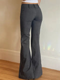 Grey Vintage Pleated Flared