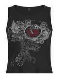 crop tank top with heart rhinestone
