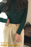 Turtleneck Sweater Women Autumn Casual Thin Long Sleeve Tops Base Knitted Sweaters Solid Color Slim Stretch