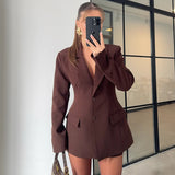 Fongt Blazer New Waist Temperament Women's Collar Pocket Long-Sleeved Short Coat
