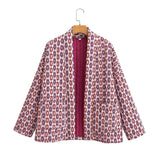 Fongt Autumn 2023 Women's Ethnic Style Quilted Cotton Printed Cotton Clothes And Cotton Clothes-Outfit