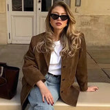 Fongt Women's ZA Autumn And Winter New Street Fashion Single-Dbutton Blazer