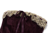 Purple Velvet Corset Crop Top And Mini Skirt Set-Outfit