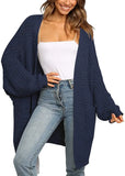 Fongt And Winter Hot Style Lady Solid Color Long Sleeve Pocket Loose Cardigan Knit Sweater