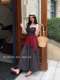 Fongt Special Price Does Not Return] Xixi Summer New Temperament Printing Pure Desire High-Waisted Sling Dress 88163
