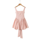 New Irregular Bow Tie Waist Dress In Autumn-Outfit
