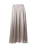Skirt Female 2024 Summer New Temperament Elegant High Waist Satin Complexion Ding Long Skirt-Outfit