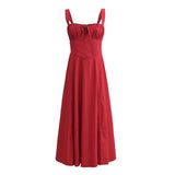 Trendy Girls' Sling Dress In Summer, The New Low-Cut Straps Show A Skinny Medium-Length Skirt.-Outfit