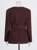 Australian Casual Simple High-End Set 2025 New Temperament V-Neck Waist Thin Suit + Solid Broad-Legged