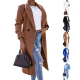 Long Sleeve Lapel Button Woolen