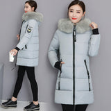 2024 Cotton-Padded Clothes Female Long Style Slim Thin Cotton Coat Big Size Big Wool Collar Thick Large Size Cotton-Padded Jacket Tide-Outfit