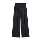 New Spring Style Pleated Front High Waist Trousers 7102528-Outfit
