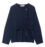 Fongt Women's Clothing Explosion With Belt Knitted Short Coat Coat