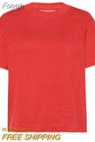 Cotton T-Shirts for Women 2023 Summer Clothing Fashion Short Sleeve Simple Tee Shirt T-Shirt Chic Female Casual Tees