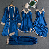 Fongt Pajamas With Bra Pads Gold Lady With Five Pieces Of Thin