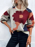 Fongt Autumn And Winter Round Collar Long Sleeve Knitted Fashion Tie With A Casual Jacket Sweater Woman
