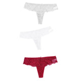 Sexy Women's Panties Thong Full Lace Panties Tanga Transparent Underpants G String Hollow Out Low-Rise Female