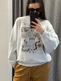 Graphic Sweatshirts for Women Fashion Designer Pullovers Tops 2023 Womens Clothing Female Loose Sweatshirt