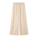 Fongt Women's INS Burst Linen And Cross-Coat Fashion Trousers Set
