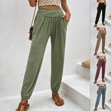 Fongt 2025 Women's Home Trousers Temperament Casual Loose Bag High Waist Girded Trousers Women