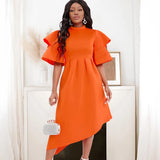 Fongt Women's Clothing 2025 Summer New Stylish Elegant Double Sleeve Banquet Evening Dress Dress