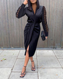 Large Number Of GY2232 Fashion Lace Splicing V-Neck Bag Hip Sexy