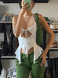 Irregular Cutout Halter Cami Top-Outfit